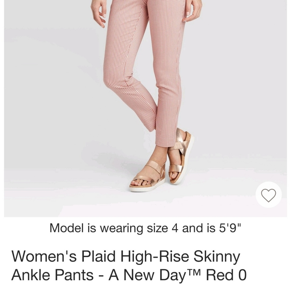Women's Plaid High Rise Skinny Ankle Pants
